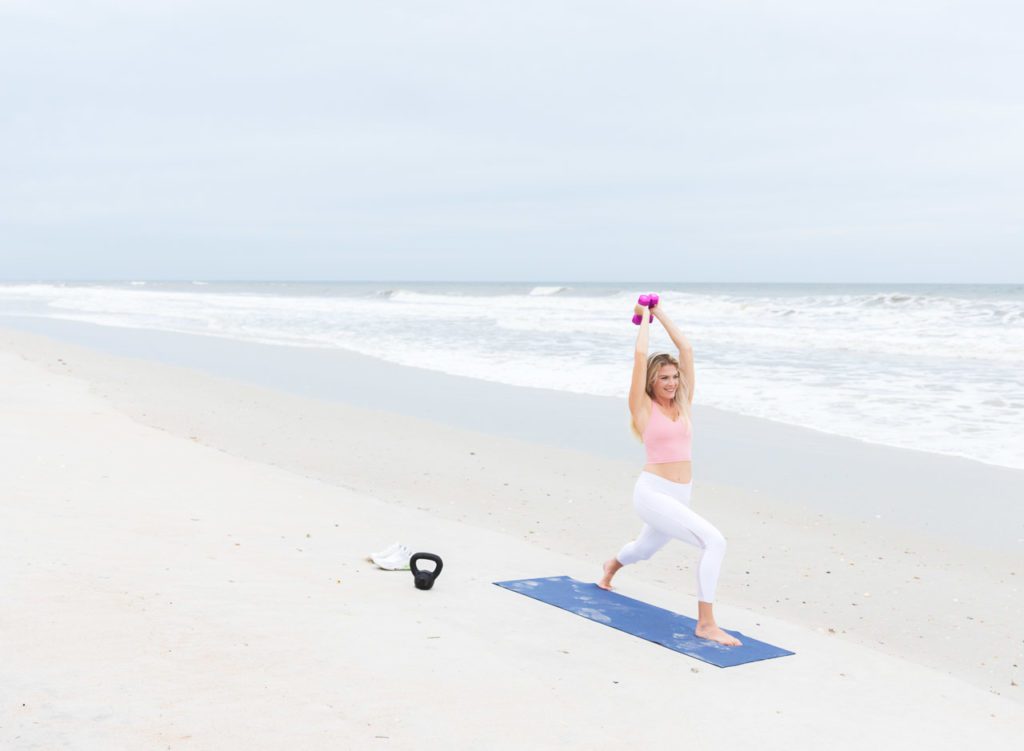 Nocatee personal trainer exercising on the beach.